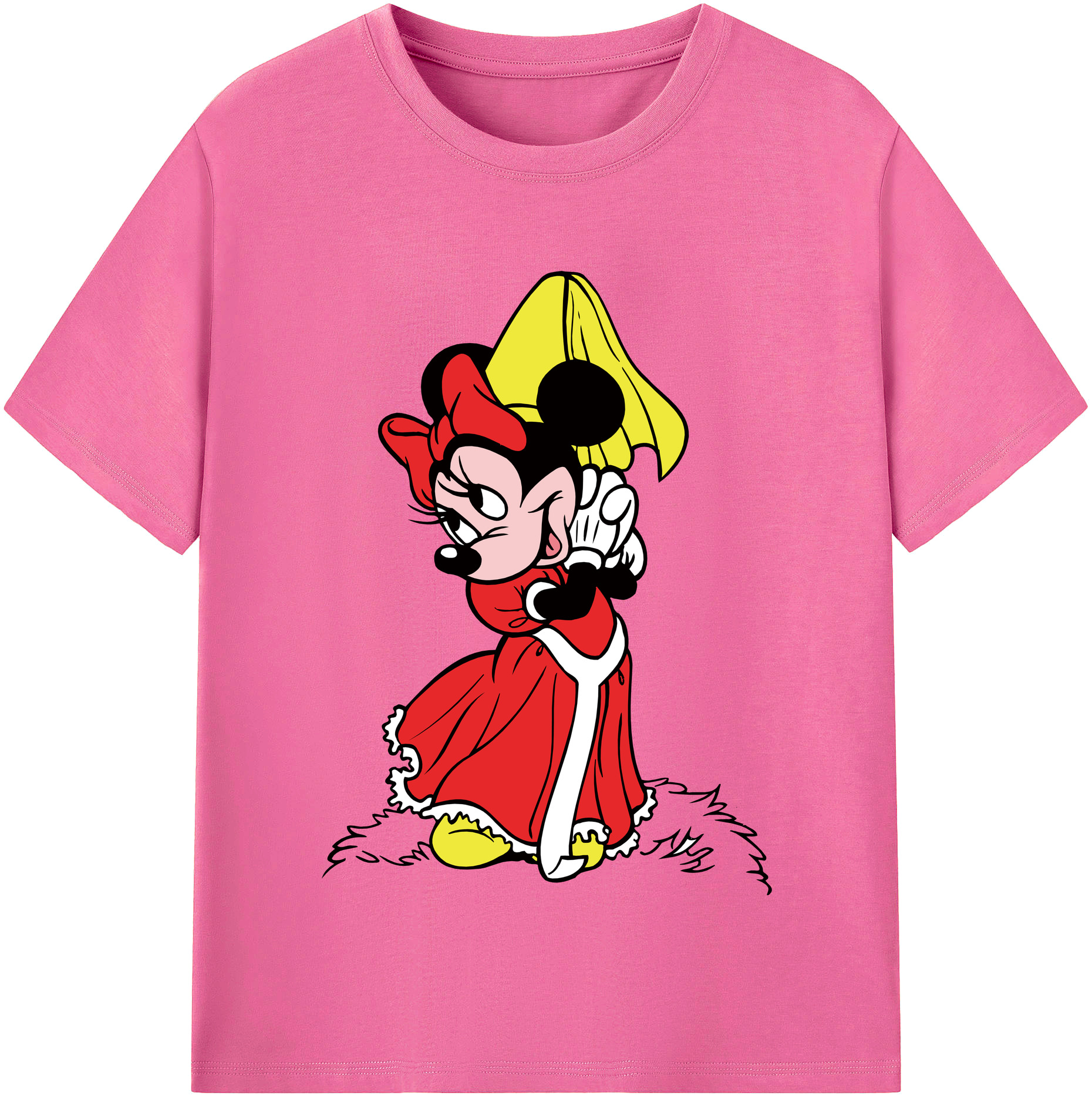 （画像用） ミッキーマウス Mickey Mouse レディースカジュアルプリントTシャツ（綿100％）